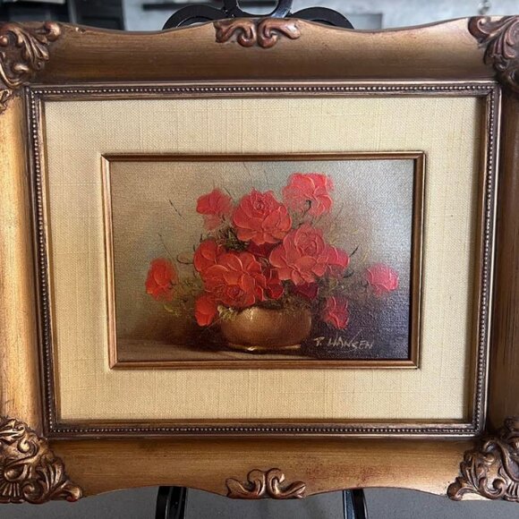 Original Floral Botanical Oil Painting by T. Hansen - Picture 3 of 7